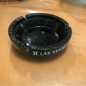 Vintage Las Vegas Hilton Hotel Collectible Black and White Logo Ashtray